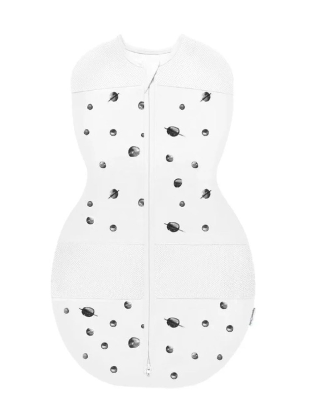 Baby Sleep Sack Swaddle in White with Black Dot Print